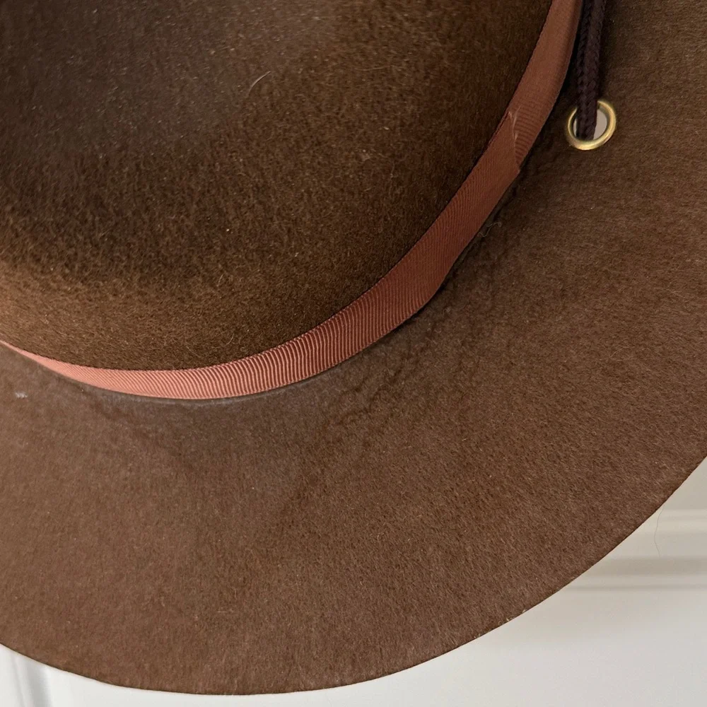Brown Felt Wide Brim Hat - Picture 6 of 7